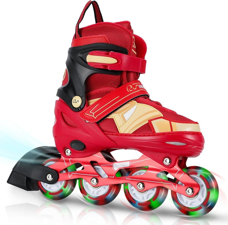 RunRRIn Adjustable Kids Inline Skates for Boys Girls with Full Light Up Wheels - Roller Skates for Kids Ages 6-12, Toddler Ages 3-5, Youth Women Beginners Outdoor Indoor - Image 1